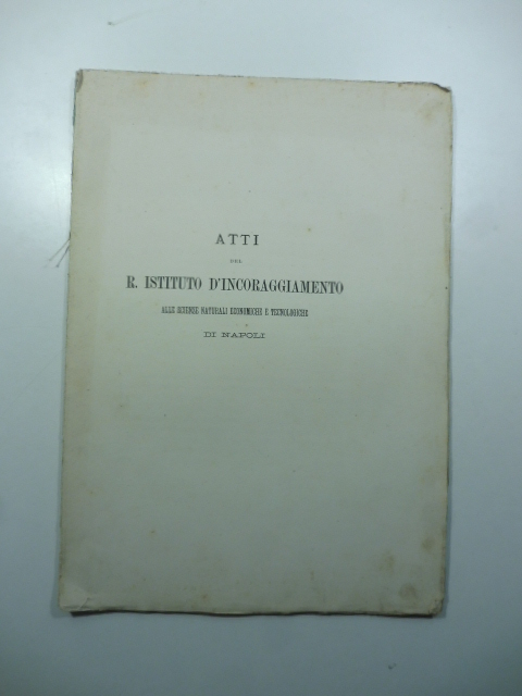 De' lavori accademici del R. Istituto d'incoraggiamento alle scienze naturali economiche e tecnologiche nell'anno 1869 e cenni biografici del socio Ferdinando De Luca